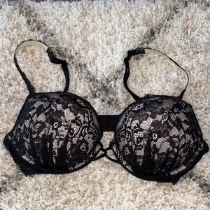 Victoria's Secret Black Lace Bra push up 34b